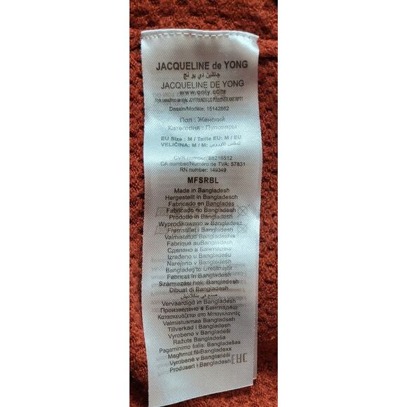 Jacqueline De Yong Women Burnt Orange Sweater Size Medium - Picture 4 of 13